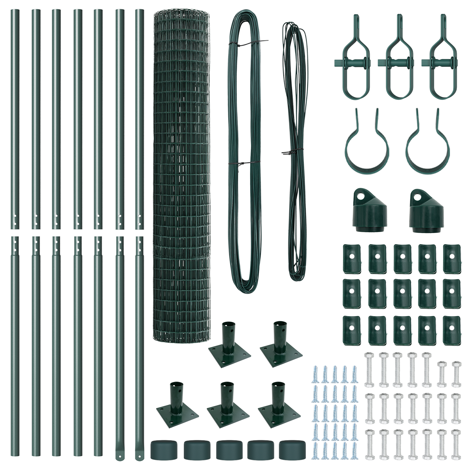 Gard Euro cu 7 Stâlpi cu Flanșe 1.5x10 m Oțel Galvanizat GartenMobel Dekor