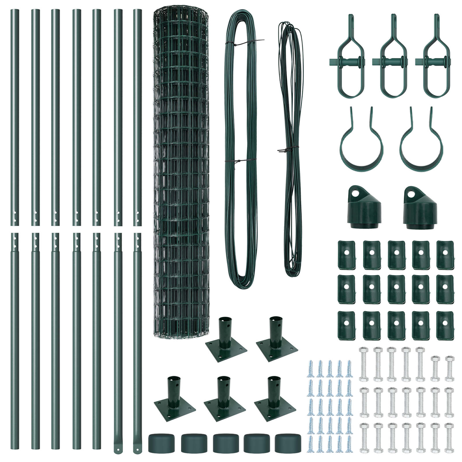 Gard Euro cu 7 posturi flanșate 1.5x10 m din oțel galvanizat GartenMobel Dekor