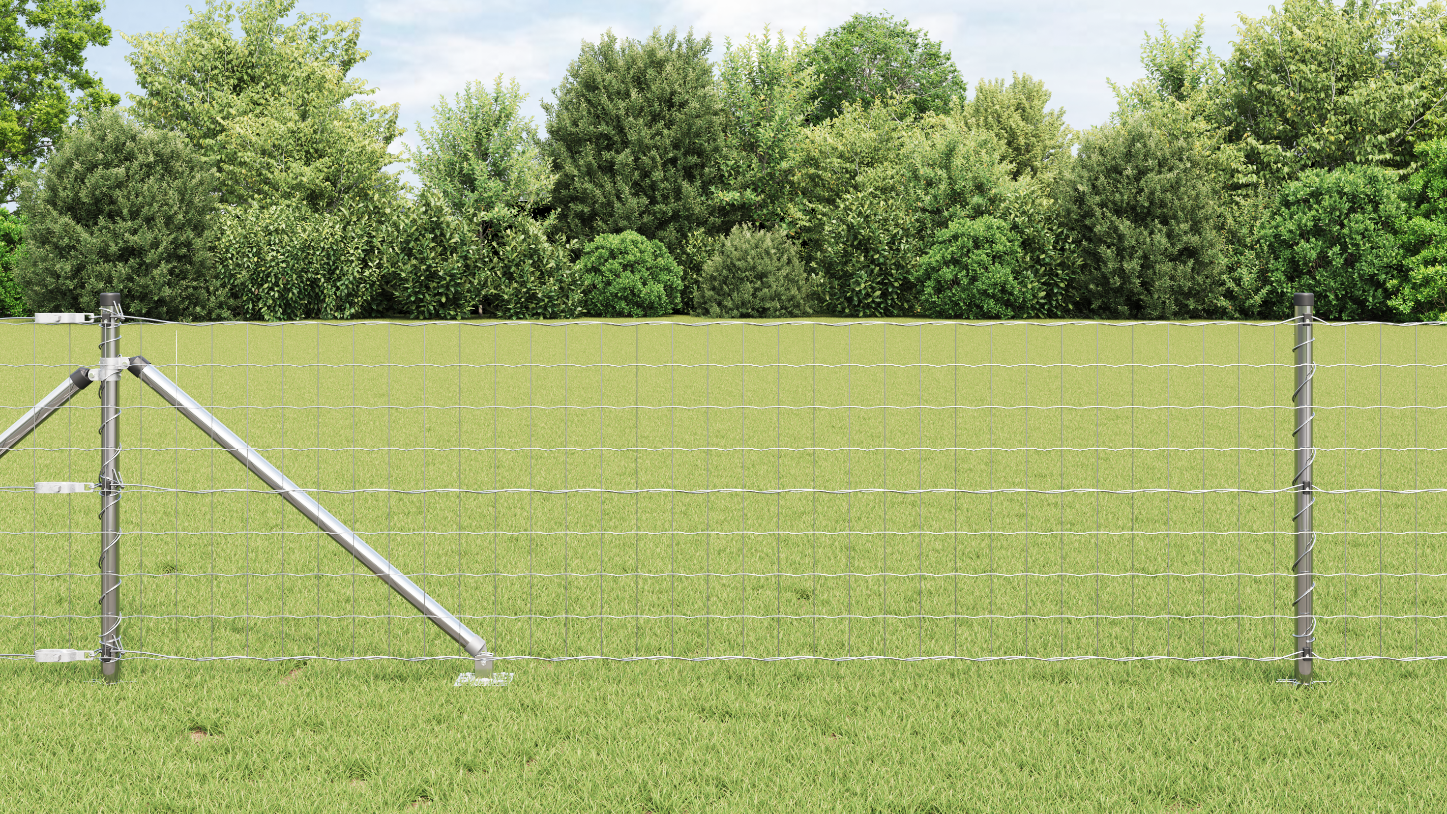 Gard Euro cu 7 stâlpi de spike 0.8x10 m din oțel zincat GartenMobel Dekor