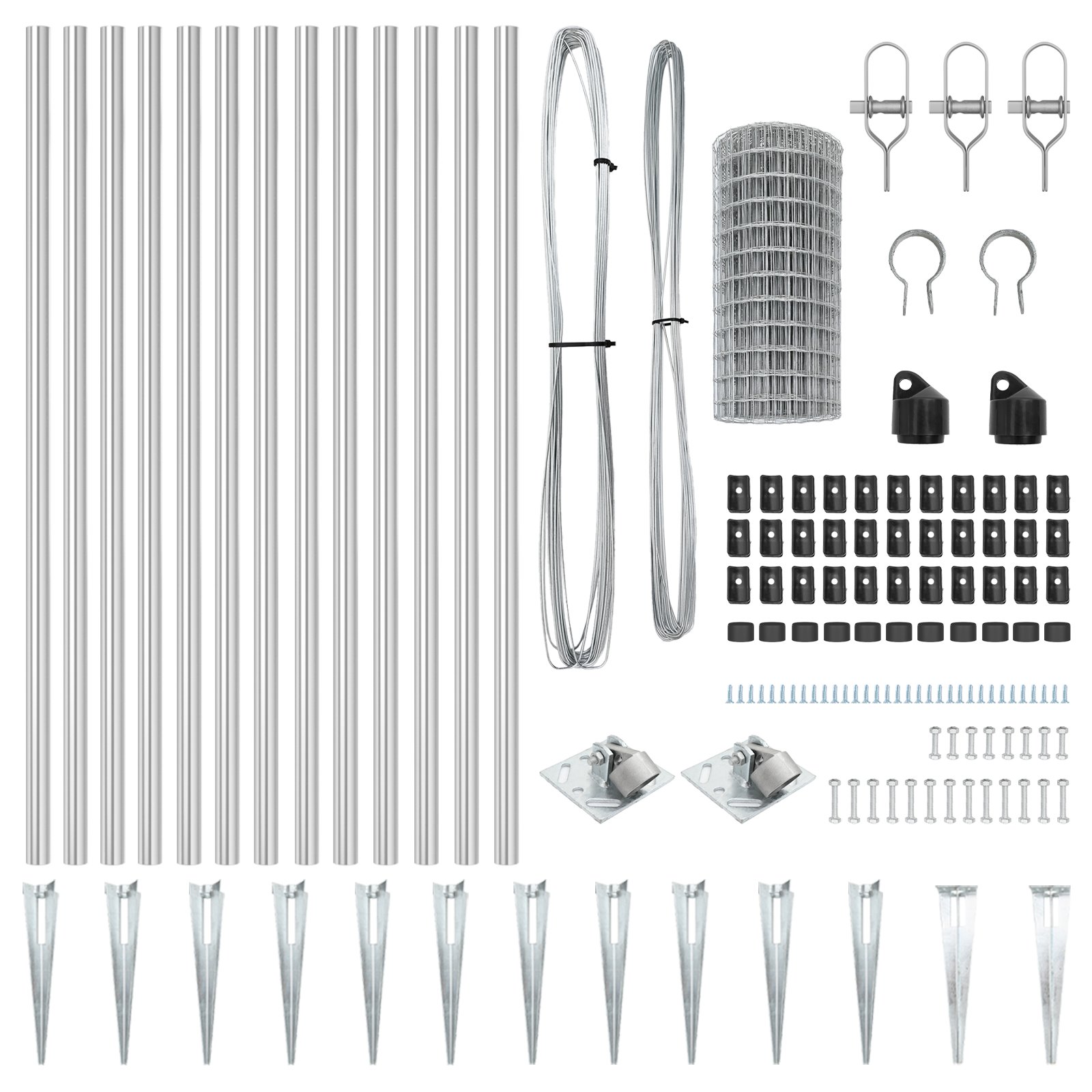 Împrejmuire Euro cu 13 stâlpi cu vârf 0.6x25 m Oțel galvanizat GartenMobel Dekor