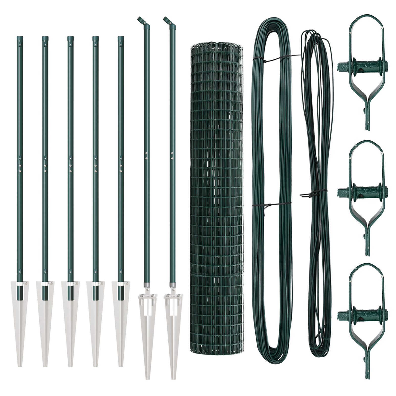Împrejmuire Euro cu 7 țevi de sprijin 1.5x10 m din oțel galvanizat verde GartenMobel Dekor