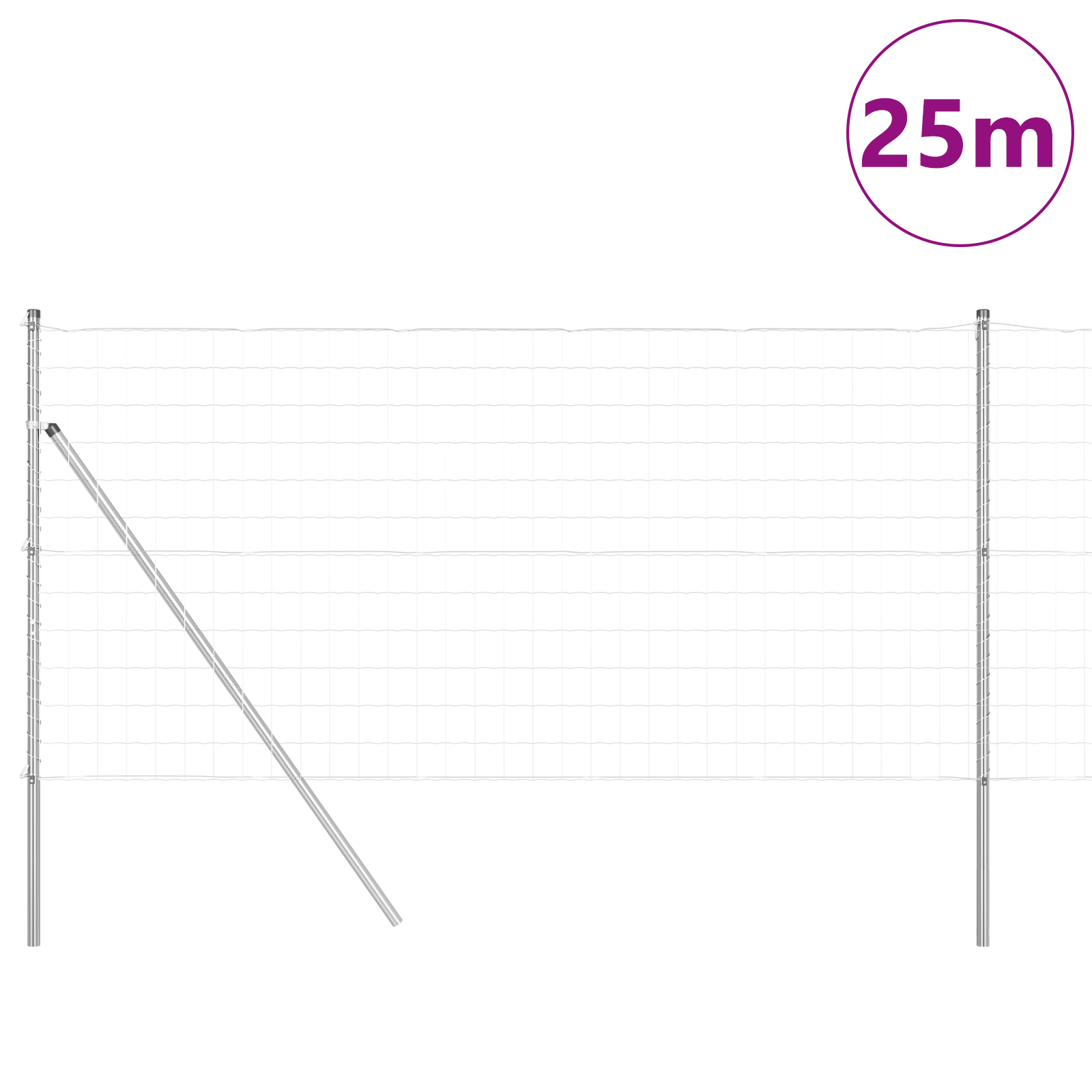 Împrejmuirea Euro cu 13 stâlpi 1x25 m Oțel galvanizat GartenMobel Dekor