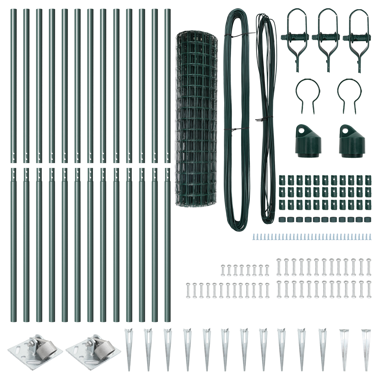 Îngrădire Euro cu 13 stâlpi 1x25 m oțel galvanizat verde GartenMobel Dekor