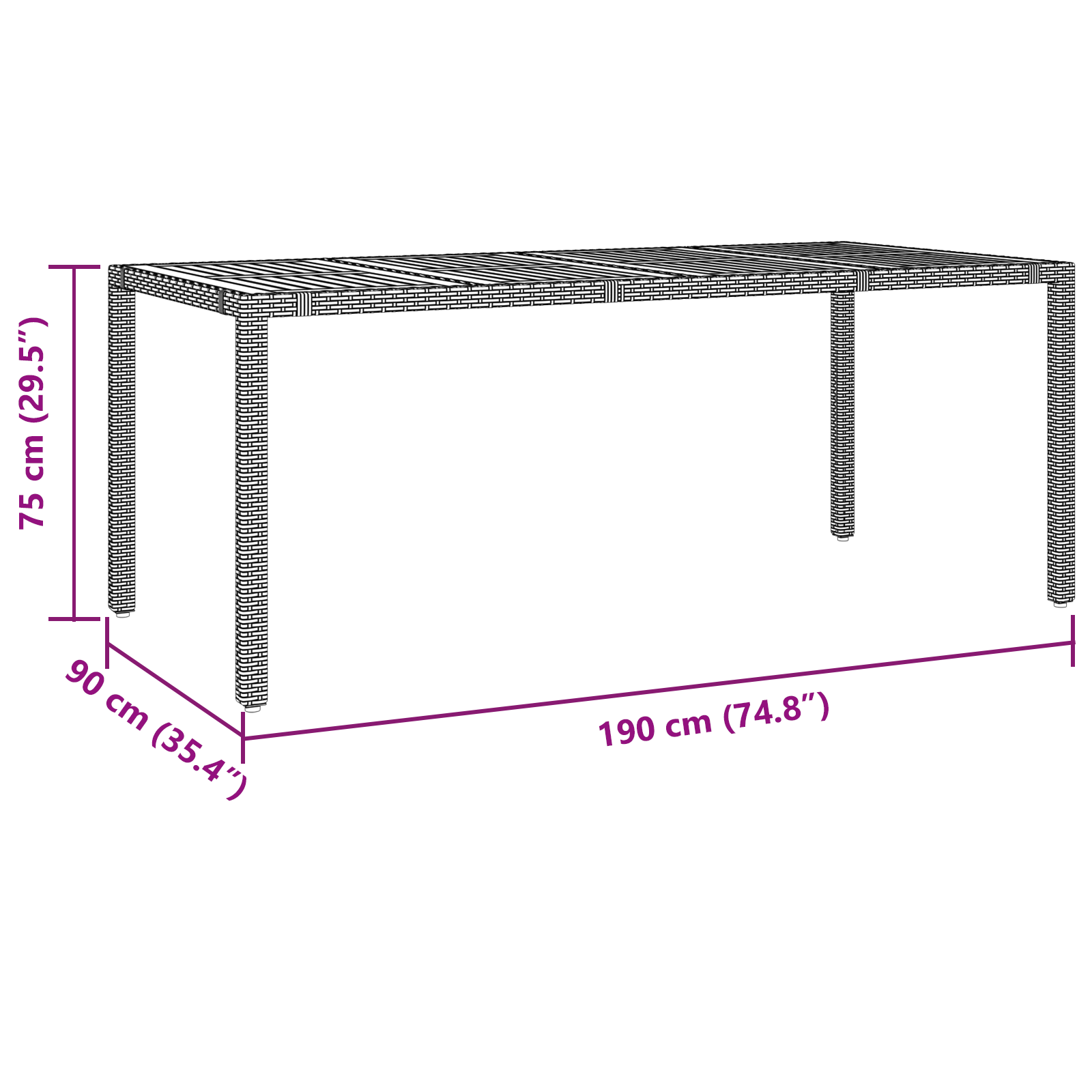 Set de Dining pentru Grădină  7 Piese Gri Poliratan GartenMobel Dekor