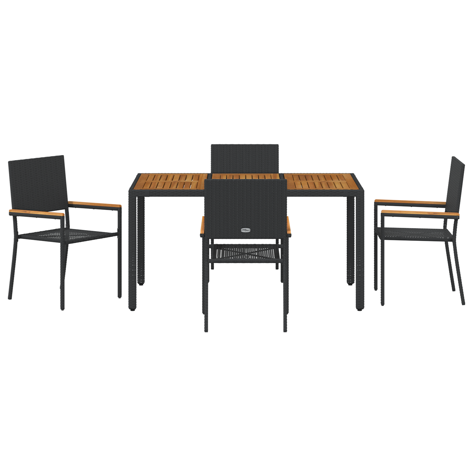 Set de dining pentru grădină  cu 5 piese Poliratan negru GartenMobel Dekor