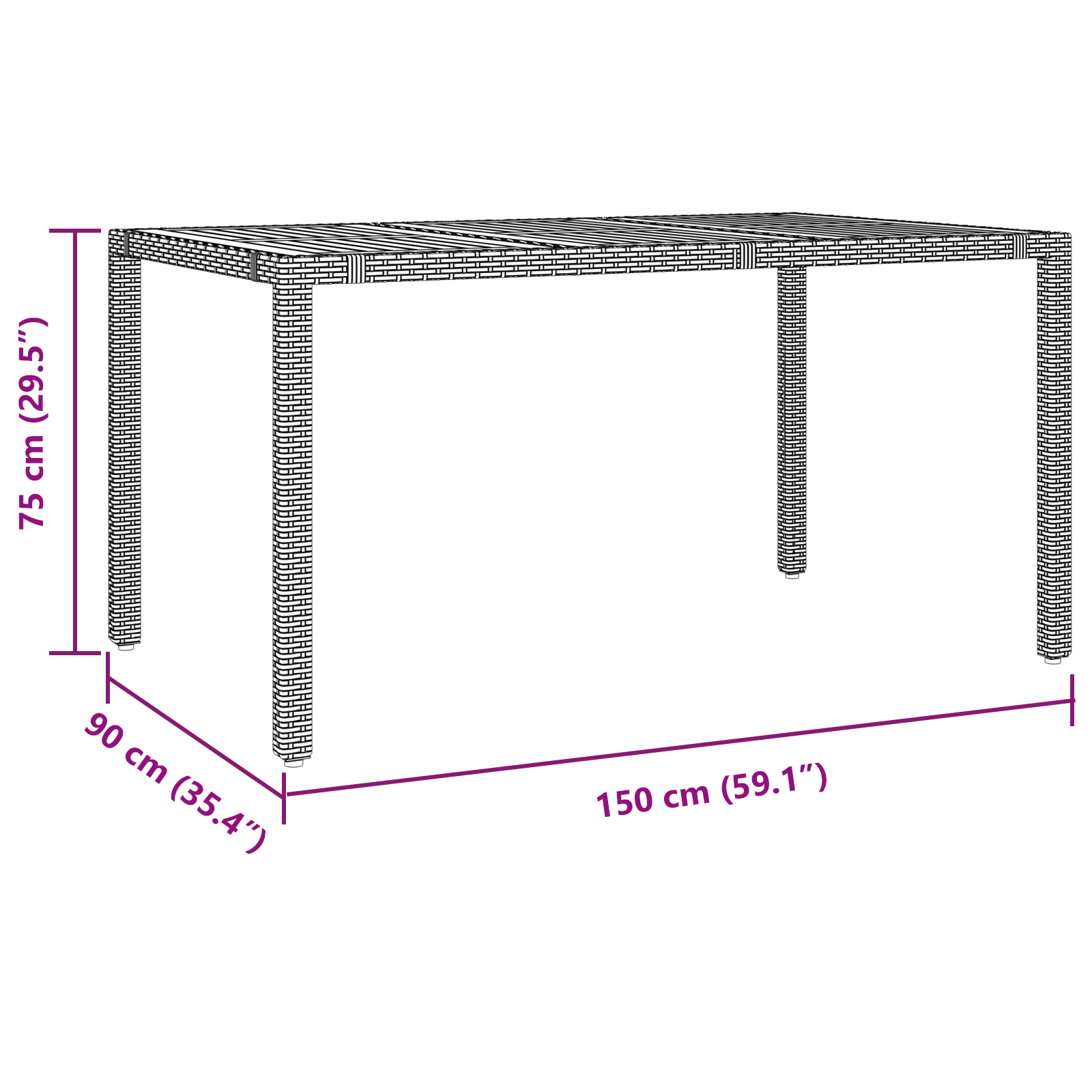 Set de dining pentru grădină  cu 5 piese Poliratan negru GartenMobel Dekor
