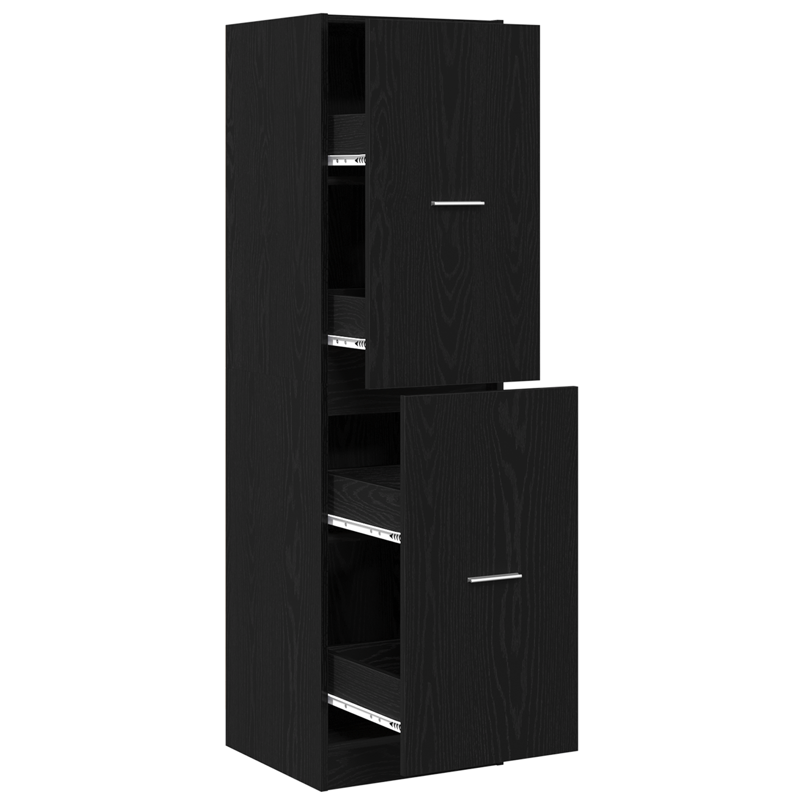 Cabinet apotecar din lemn negru 40x41x144.5 cm GartenMobel Dekor