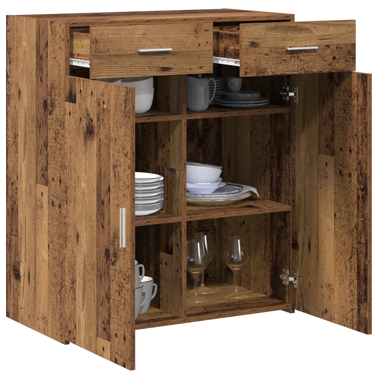 Cabinet de stocare din lemn vechi 80x42.5x93.5 cm Lemn prelucrat GartenMobel Dekor