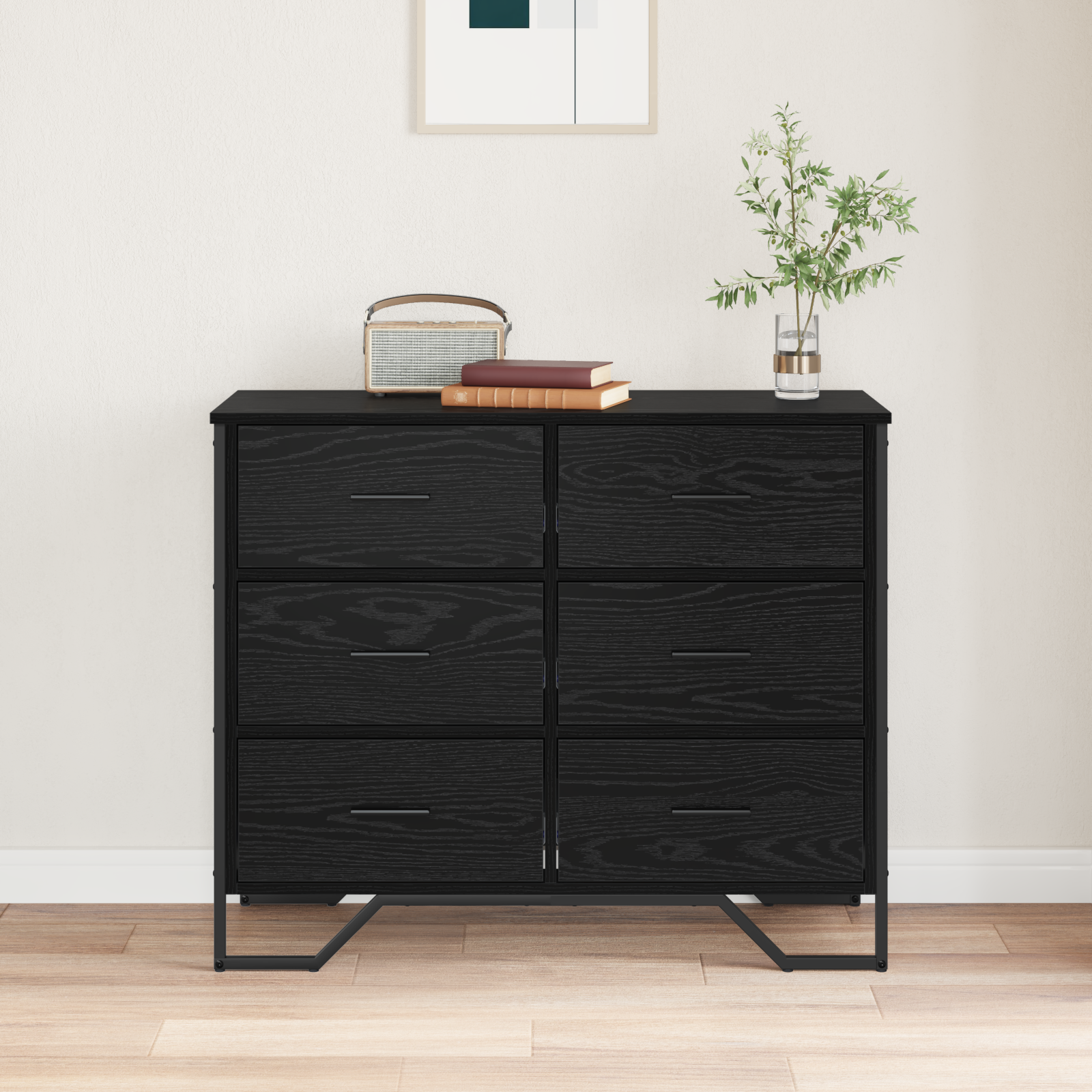 Comodă cu Sertare Stejar Negru 91x35.5x74.5 cm Lemn prelucrat GartenMobel Dekor