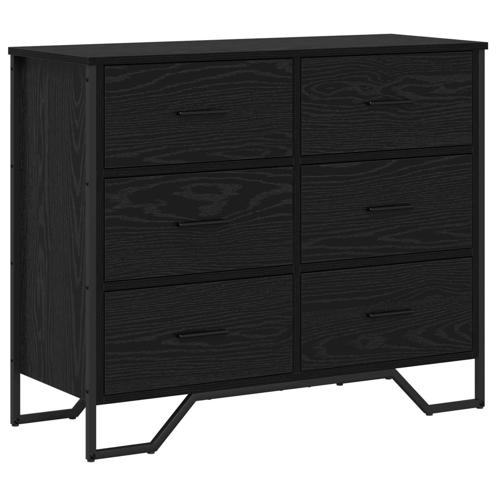 Comodă cu Sertare Stejar Negru 91x35.5x74.5 cm Lemn prelucrat GartenMobel Dekor