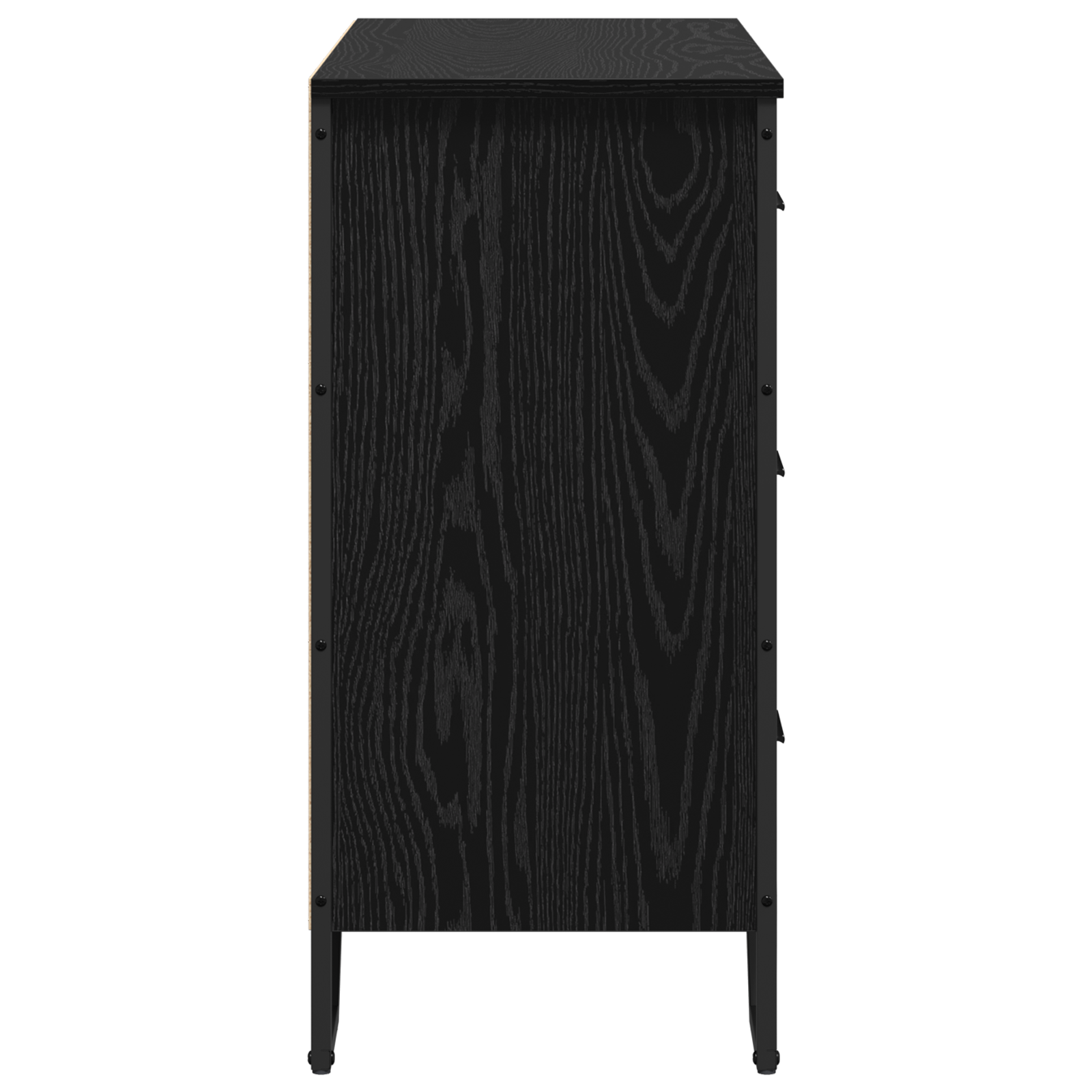 Comodă cu Sertare Stejar Negru 91x35.5x74.5 cm Lemn prelucrat GartenMobel Dekor