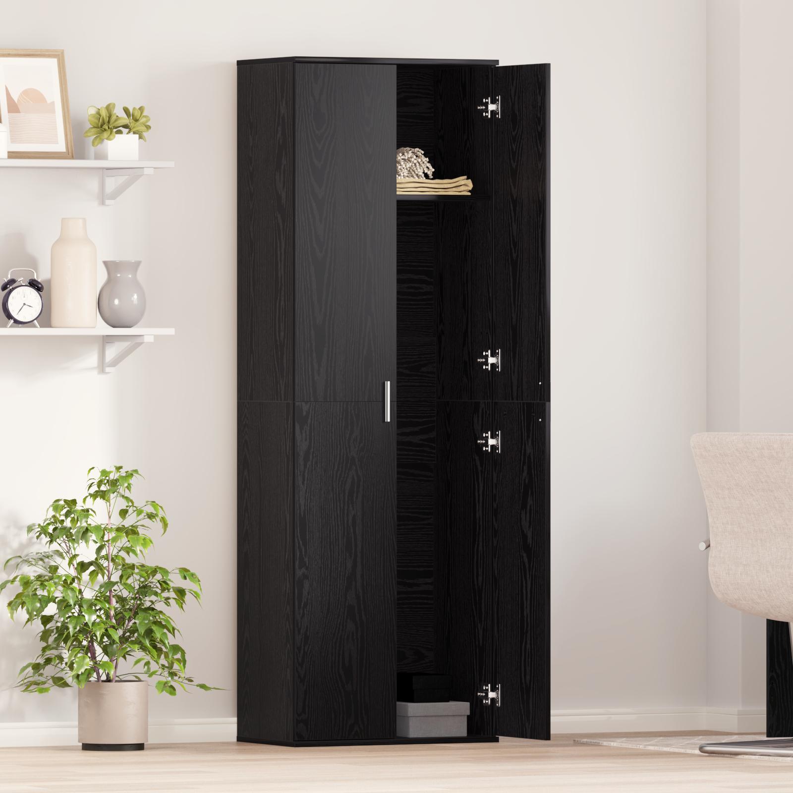 Dulap înalt Stejar Negru 60x35x180 cm Lemn prelucrat GartenMobel Dekor