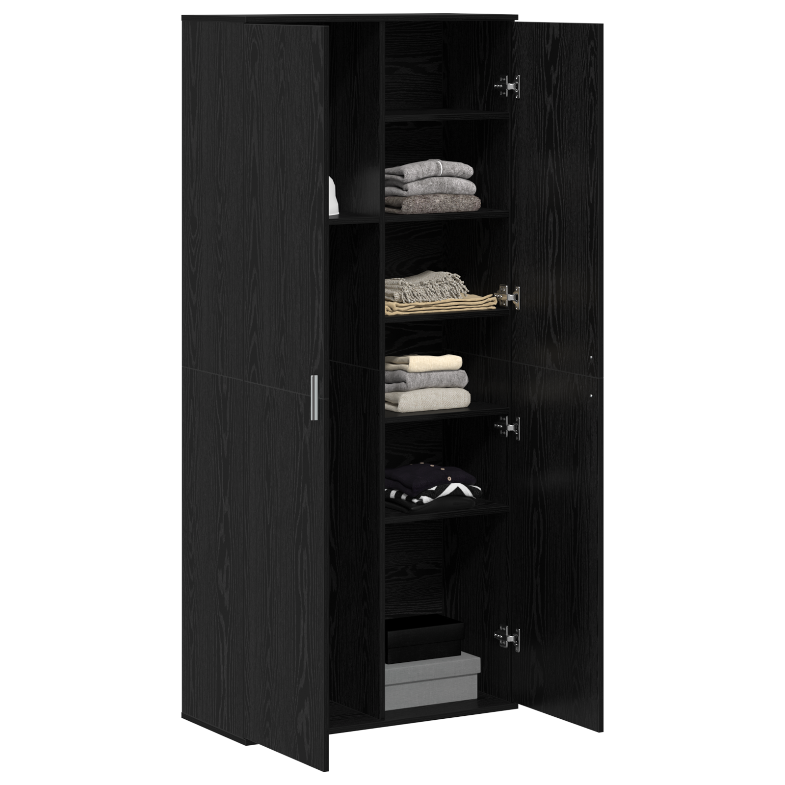 Highboard Stejar Negru 80x35x180 cm Lemn prelucrat GartenMobel Dekor