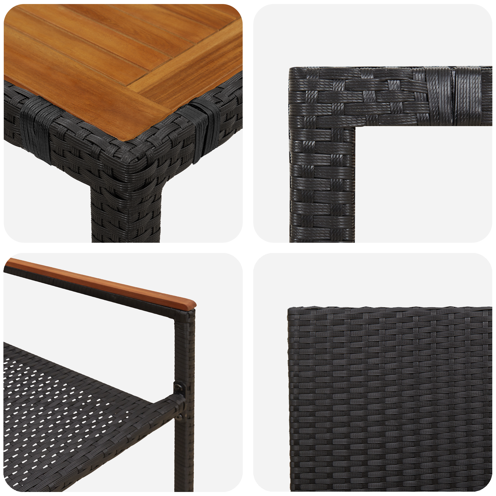 Set de dining pentru grădină cu 9 piese din poliratan negru GartenMobel Dekor