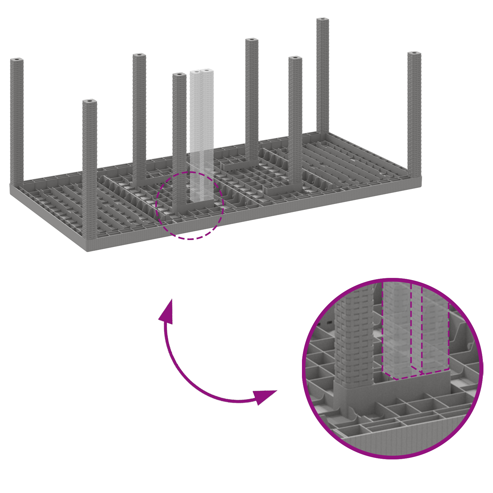 Set dining grădină 9 piese gri deschis ratan sintetic GartenMobel Dekor