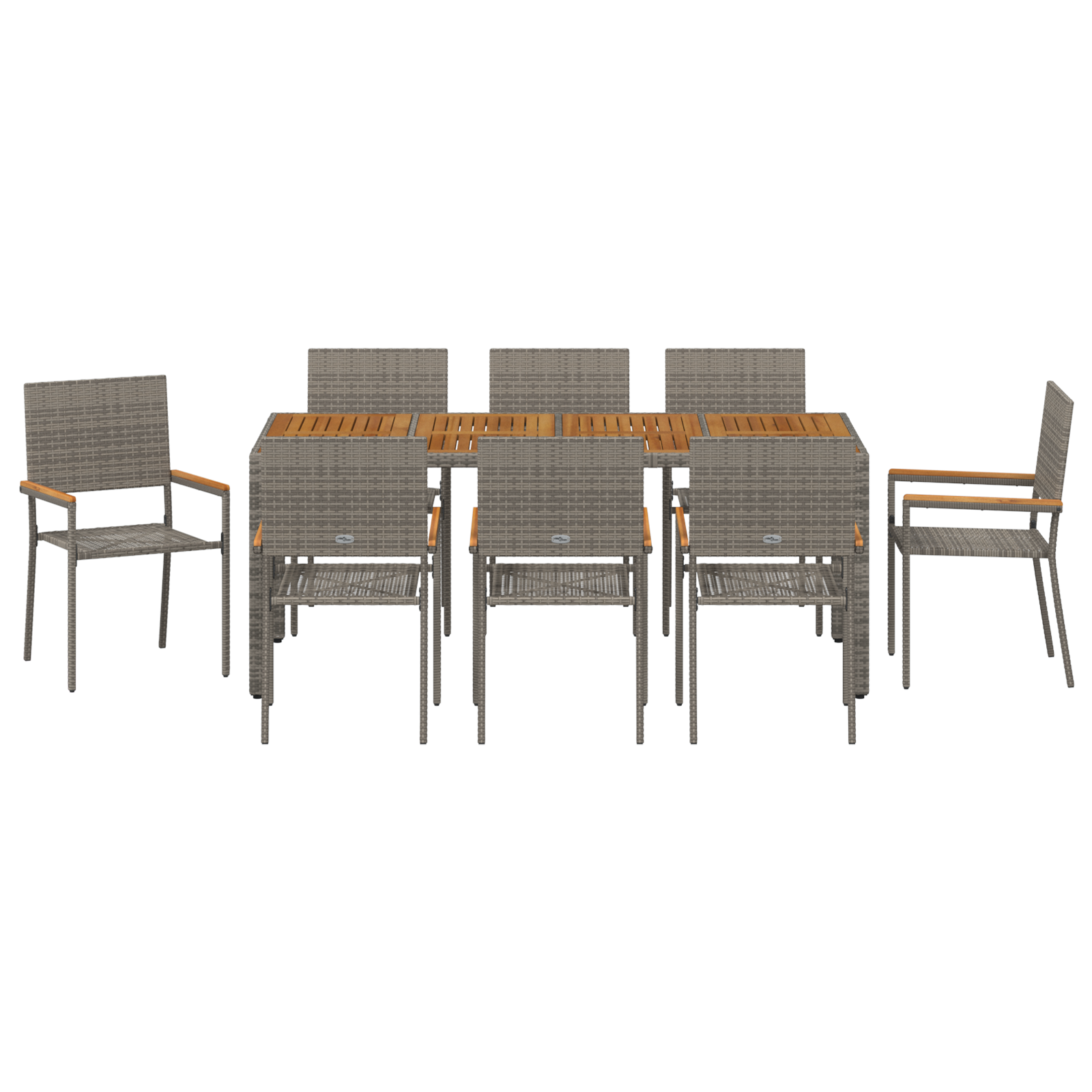 Set grădină  9 piese gri poliratan GartenMobel Dekor