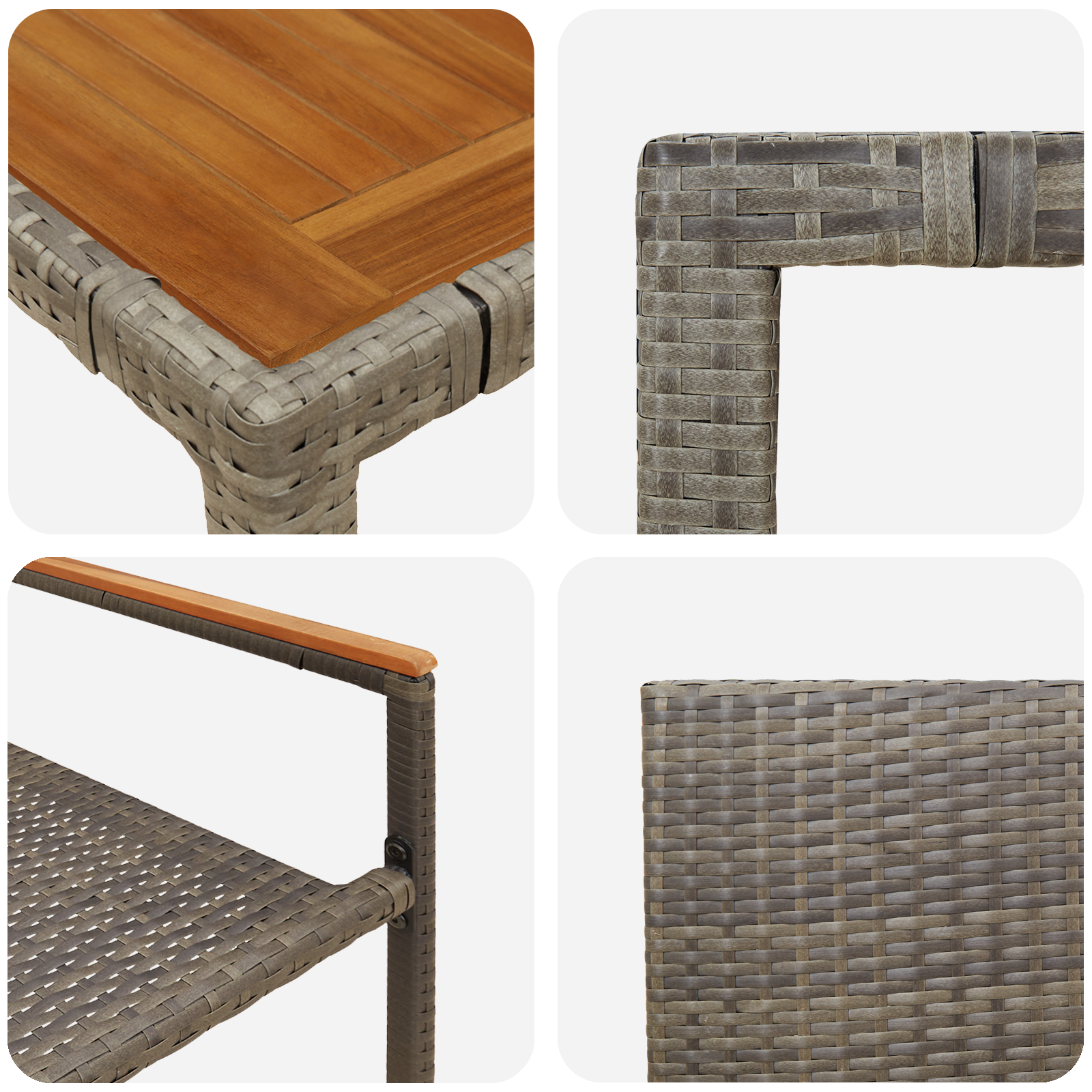 Set grădină  9 piese gri poliratan GartenMobel Dekor