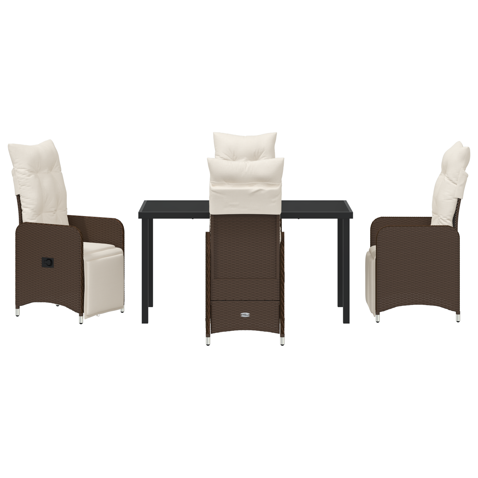 5 piese set de dining de grădină cu perne maro Poliratan GartenMobel Dekor