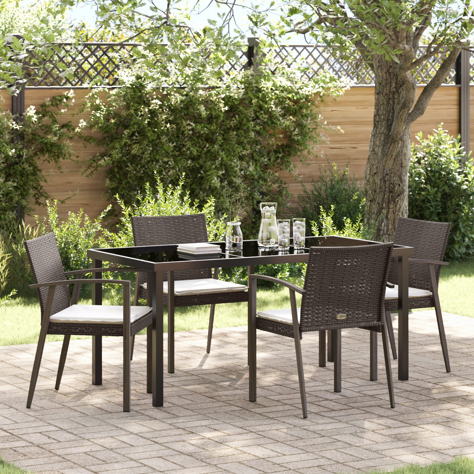 Set de 3 Maro Ratan PE Mediu Robust Dreptunghiular Modern GartenMobel Dekor