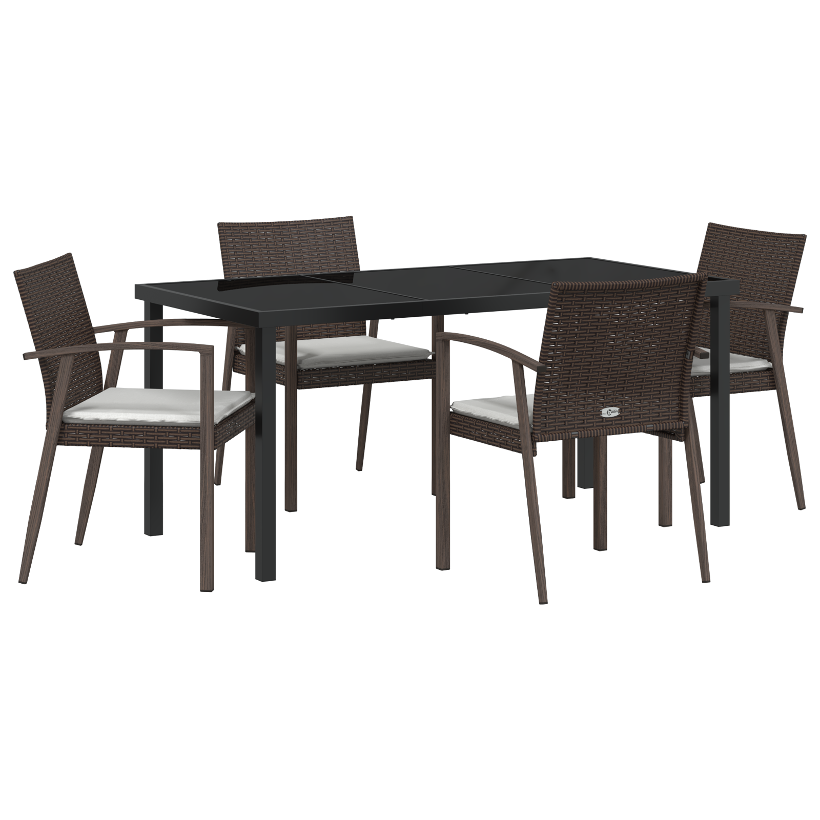 Set de 3 Maro Ratan PE Mediu Robust Dreptunghiular Modern GartenMobel Dekor