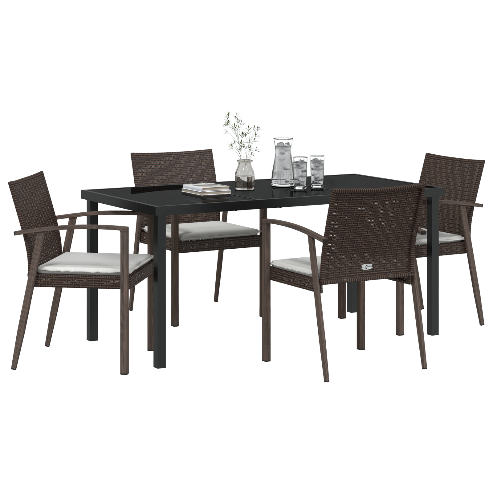 Set de 3 Maro Ratan PE Mediu Robust Dreptunghiular Modern GartenMobel Dekor