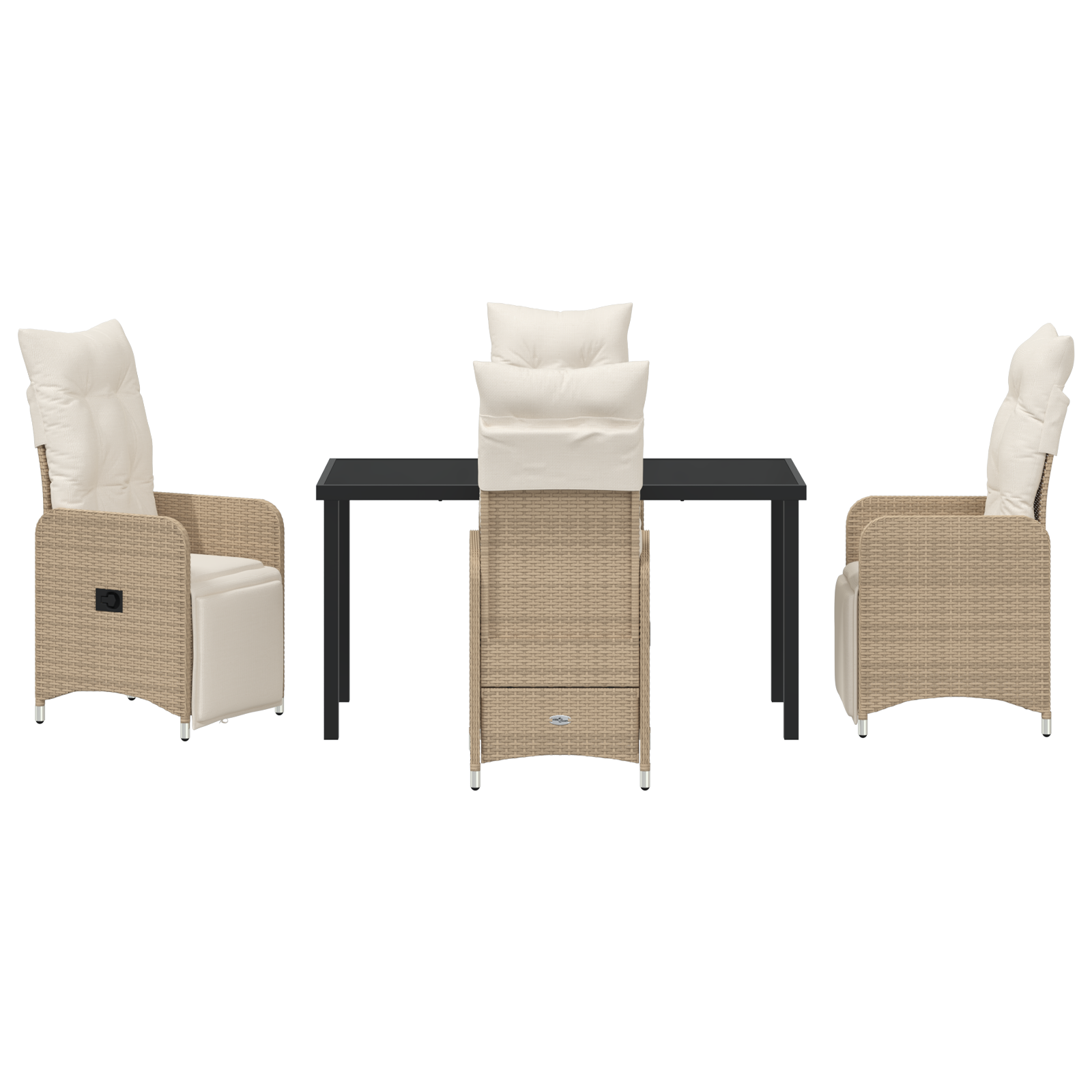 Set de Masă Grădină 5 Piese cu Perne Bej Rattan Poli GartenMobel Dekor