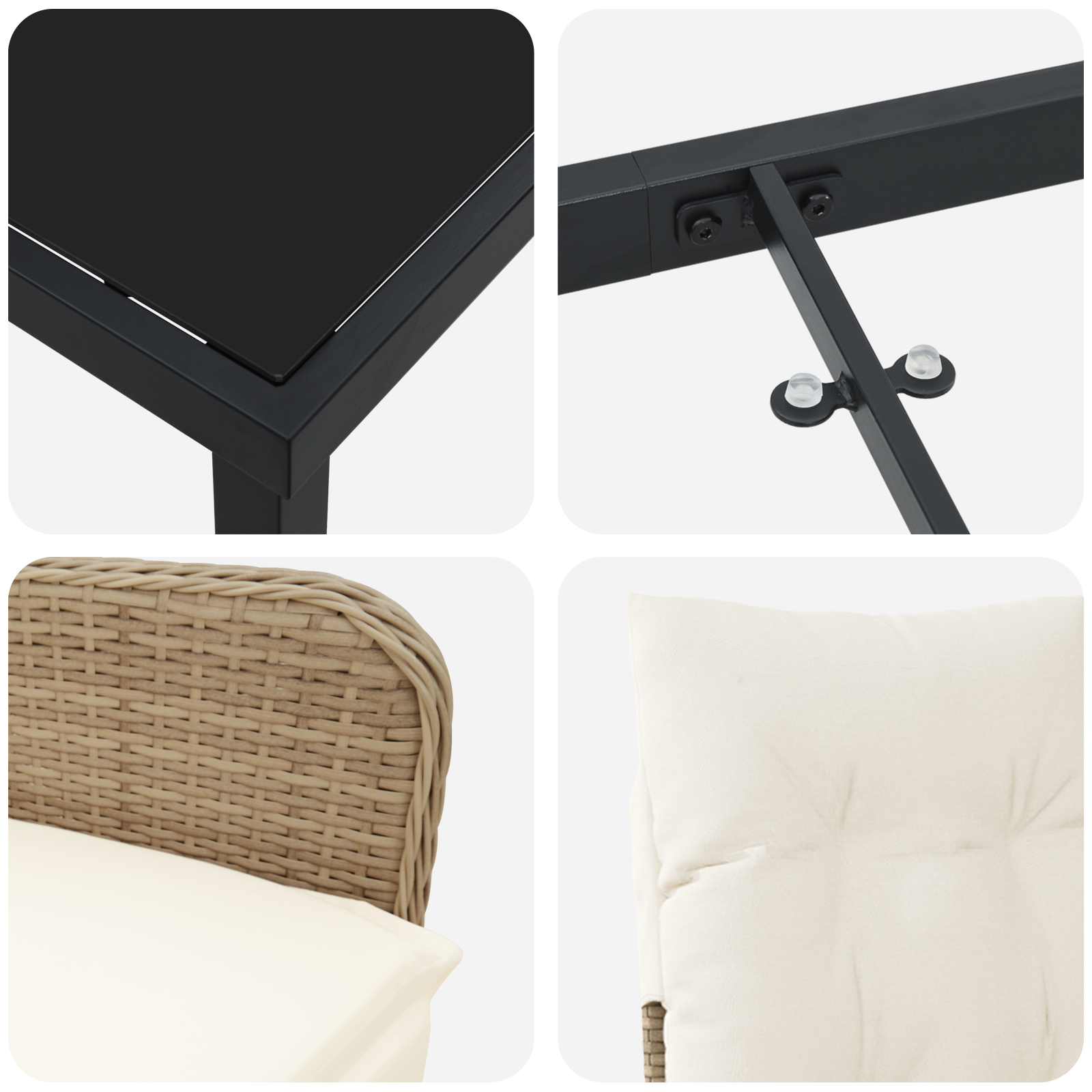 Set de Masă Grădină 5 Piese cu Perne Bej Rattan Poli GartenMobel Dekor