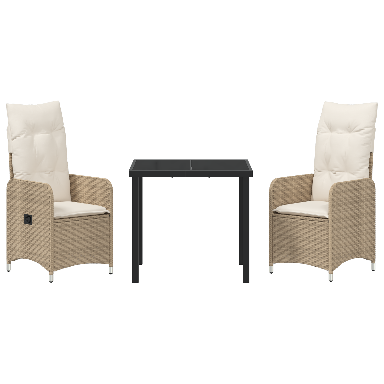 Set de Mese pentru Grădină cu Perne Bej din Ratan Poly GartenMobel Dekor