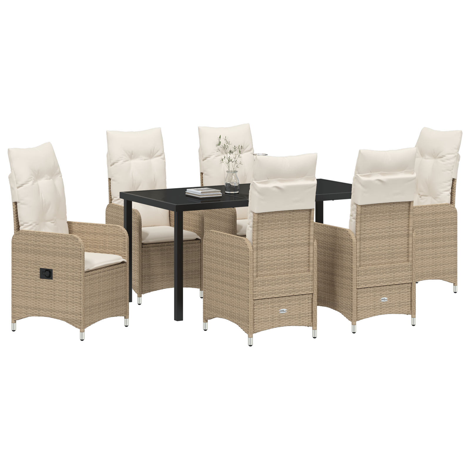 Set de Mobilier de Grădină de 7 Piese cu Pernițe Bej Poliratan GartenMobel Dekor