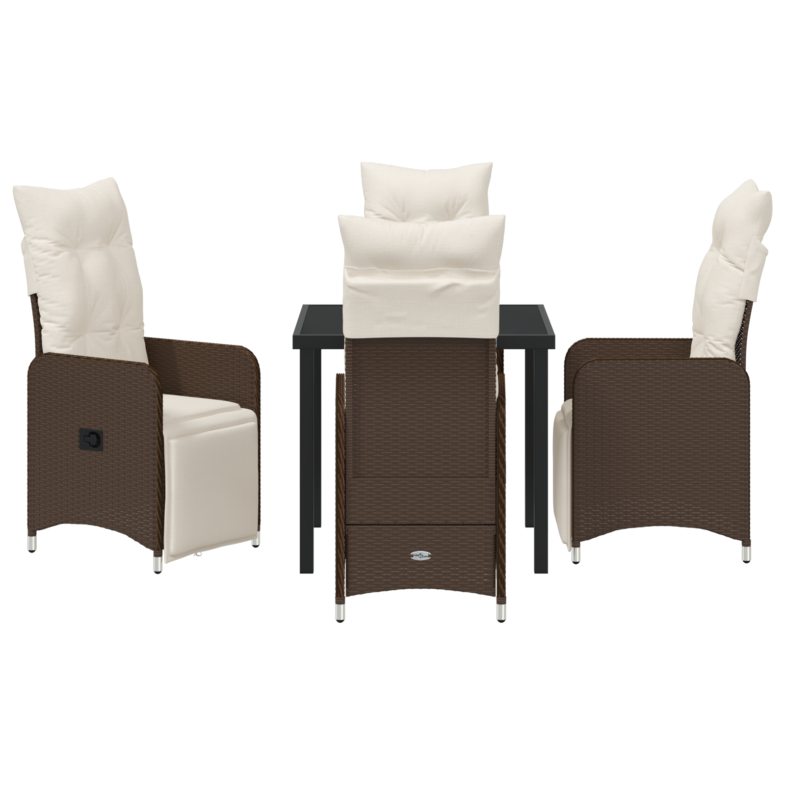 Set de dining de grădină 5 piese cu perne maro ratan poli GartenMobel Dekor