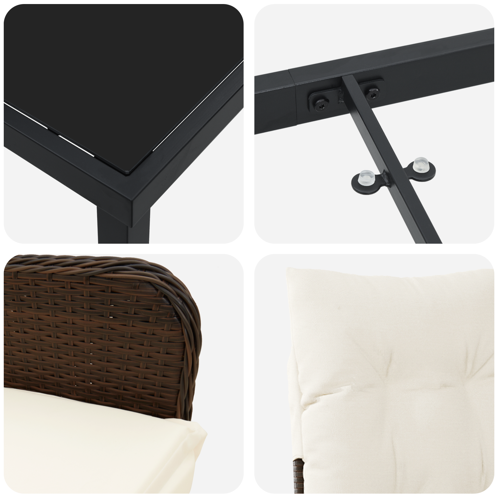 Set de dining de grădină 5 piese cu perne maro ratan poli GartenMobel Dekor