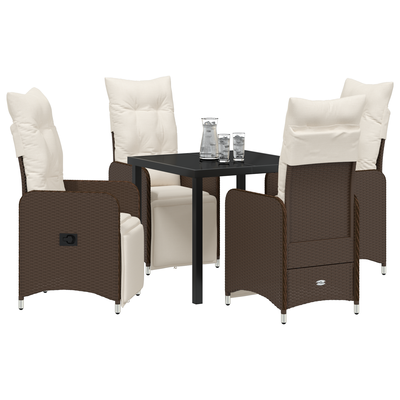 Set de dining de grădină 5 piese cu perne maro ratan poli GartenMobel Dekor