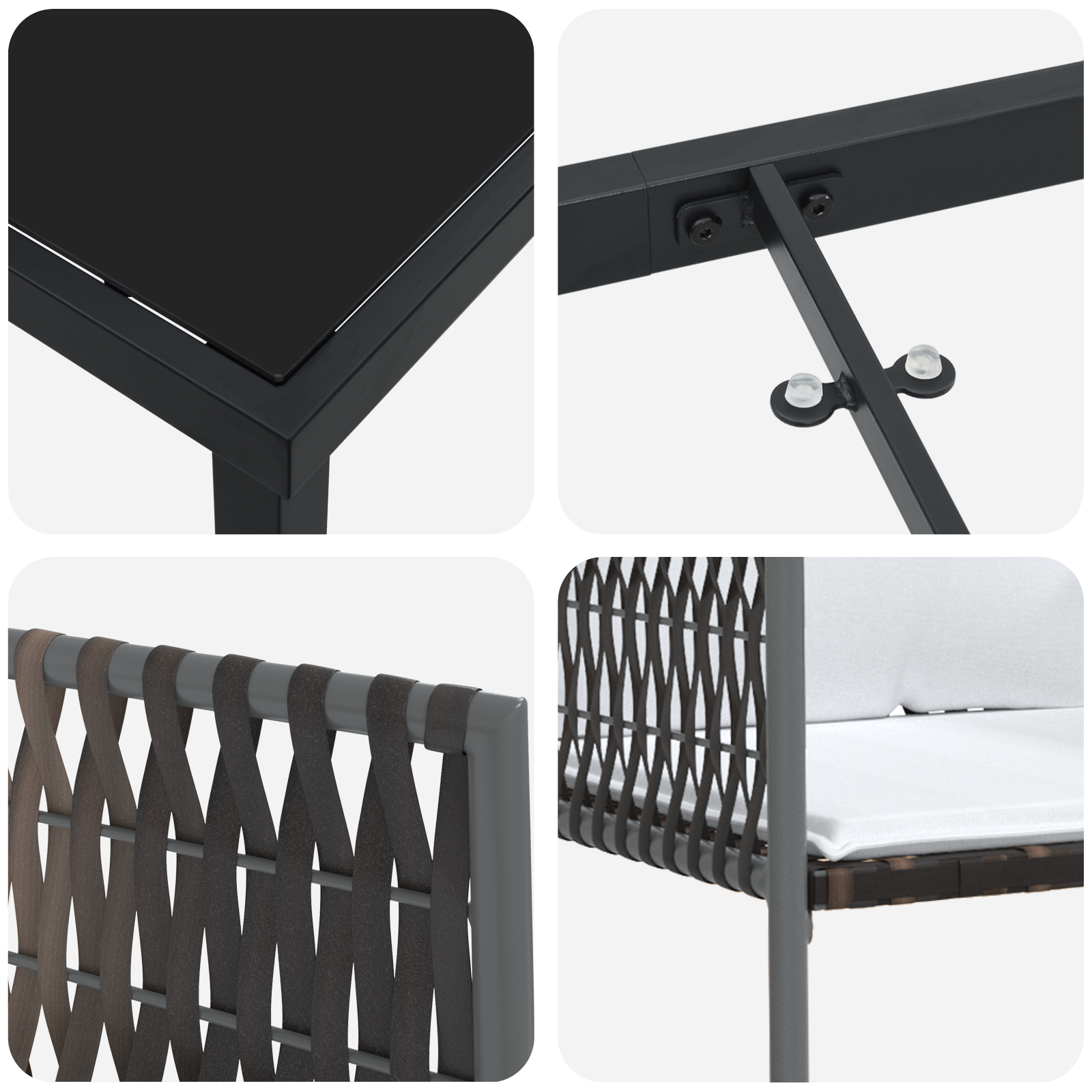 Set de dining pentru grădină 5 piese cu perne, Maro, Poliratan GartenMobel Dekor