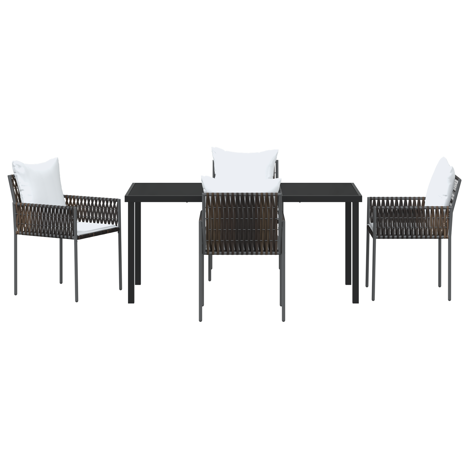 Set de dining pentru grădină 5 piese cu perne, Maro, Poliratan GartenMobel Dekor
