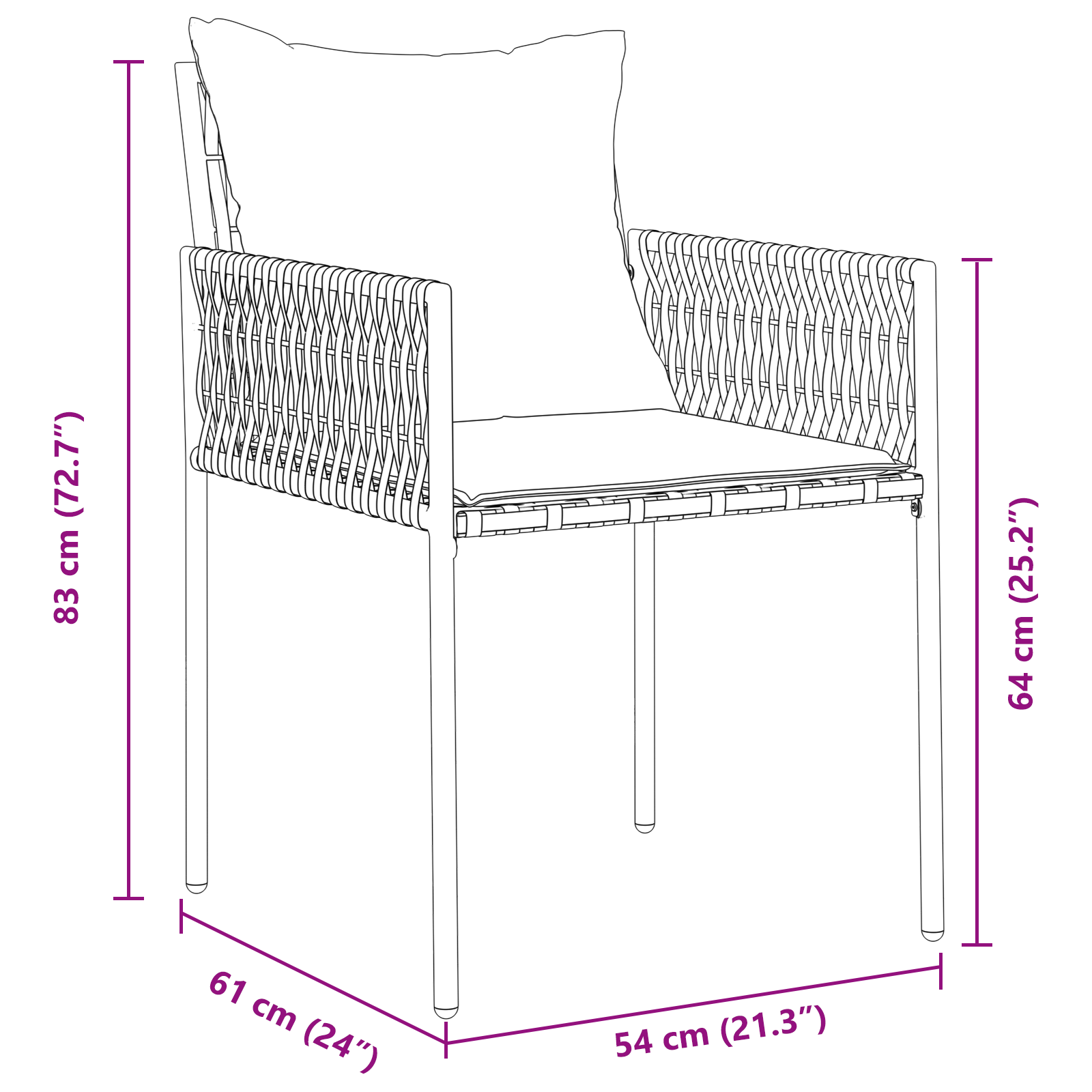 Set de dining pentru grădină 5 piese cu perne, Maro, Poliratan GartenMobel Dekor