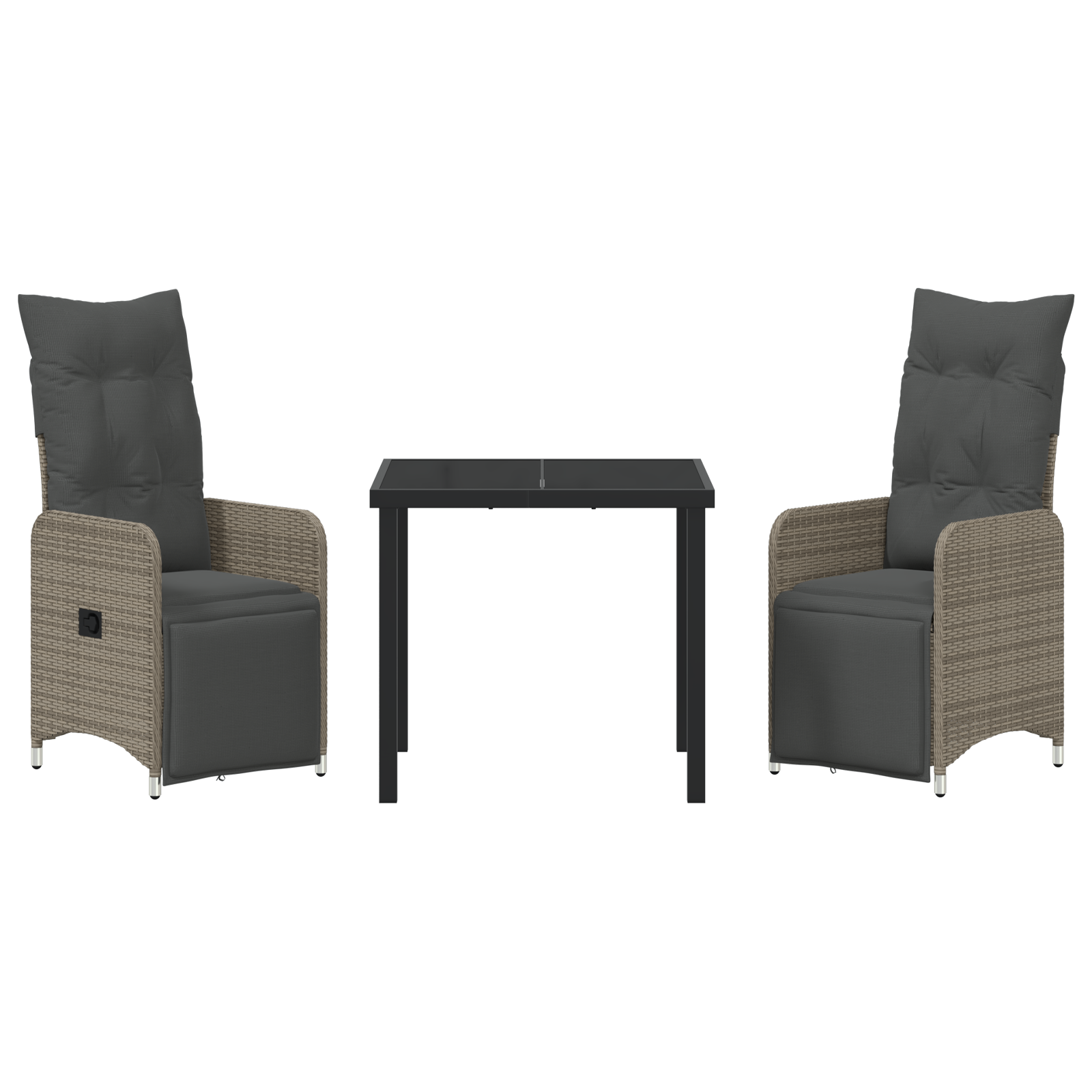 Set de mobilier de grădină de 3 piese cu perne gri din rattan poli GartenMobel Dekor