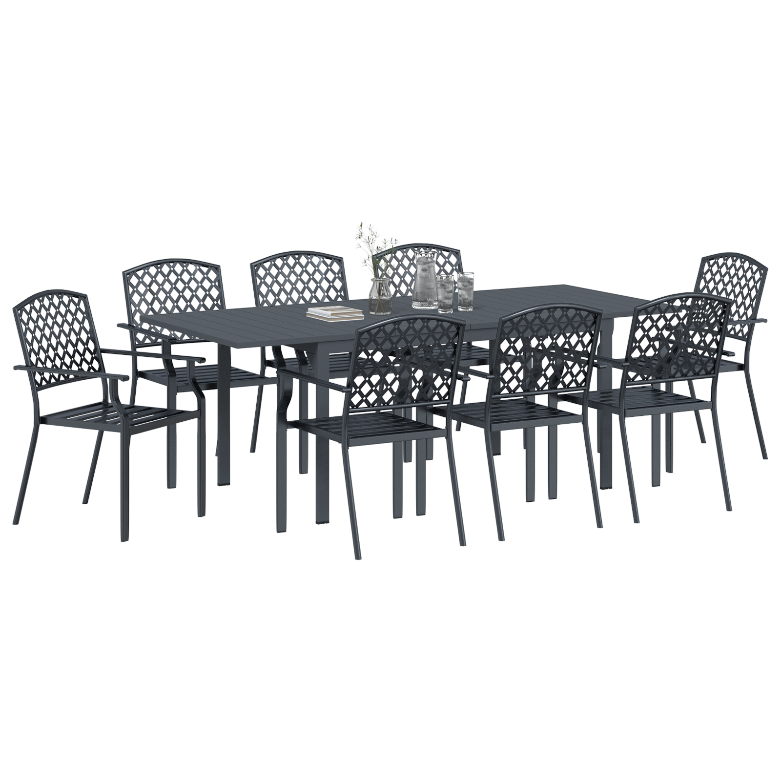 Set de mobilă pentru hol  9 piese oțel antracit GartenMobel Dekor