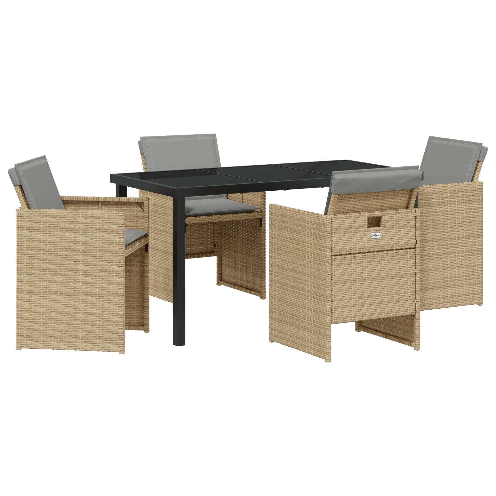 Set Masă Grădină 5 Piese Bej, Poliratan GartenMobel Dekor