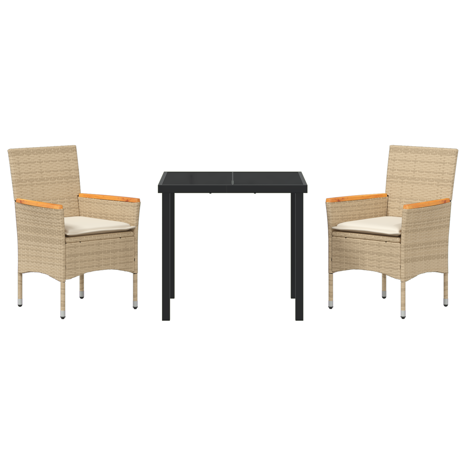 Set de Masă pentru Grădină cu Perne Bej Ratan Polimeric GartenMobel Dekor