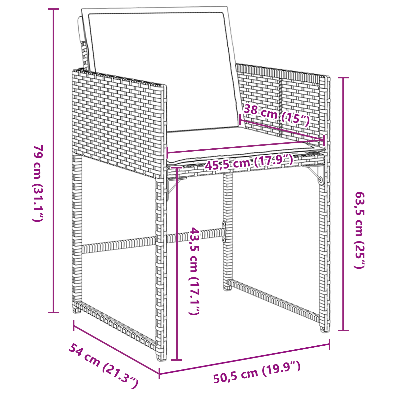 Set de dining pentru grădină cu perne Gri Poliratan GartenMobel Dekor
