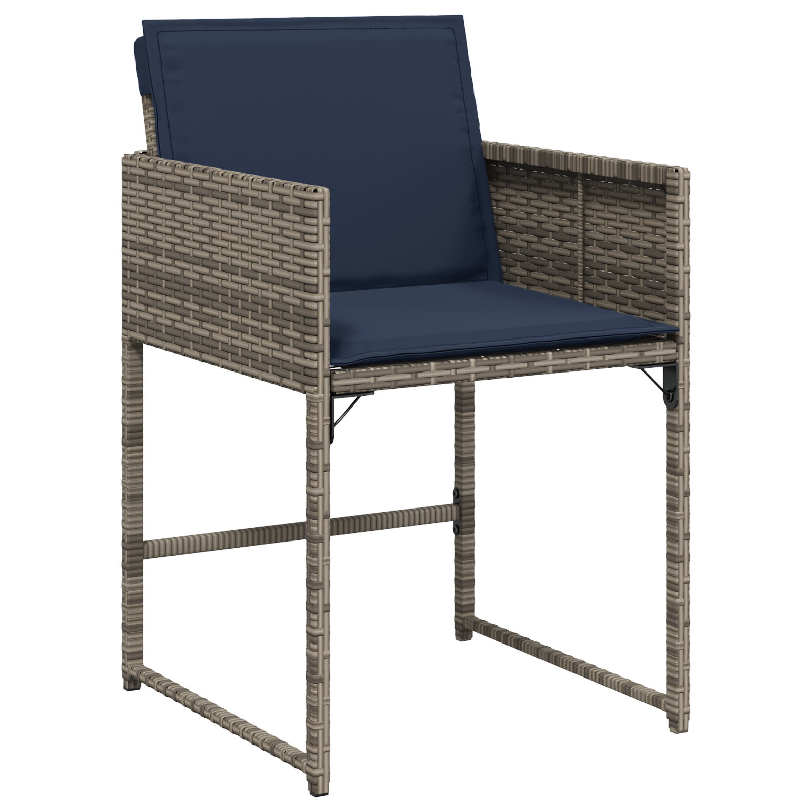 Set de dining pentru grădină cu perne Gri Poliratan GartenMobel Dekor