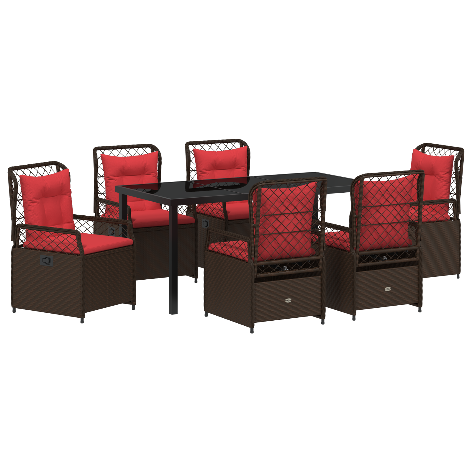 Set de Dining de Grădină 7 Piese Maro Poliratan GartenMobel Dekor