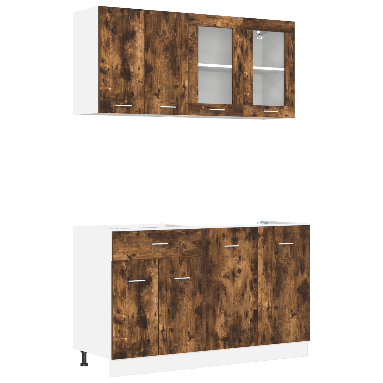 Set de Dulapuri pentru Bucătărie din 4 Piese Stejar Afumat Lemn Stratificat GartenMobel Dekor