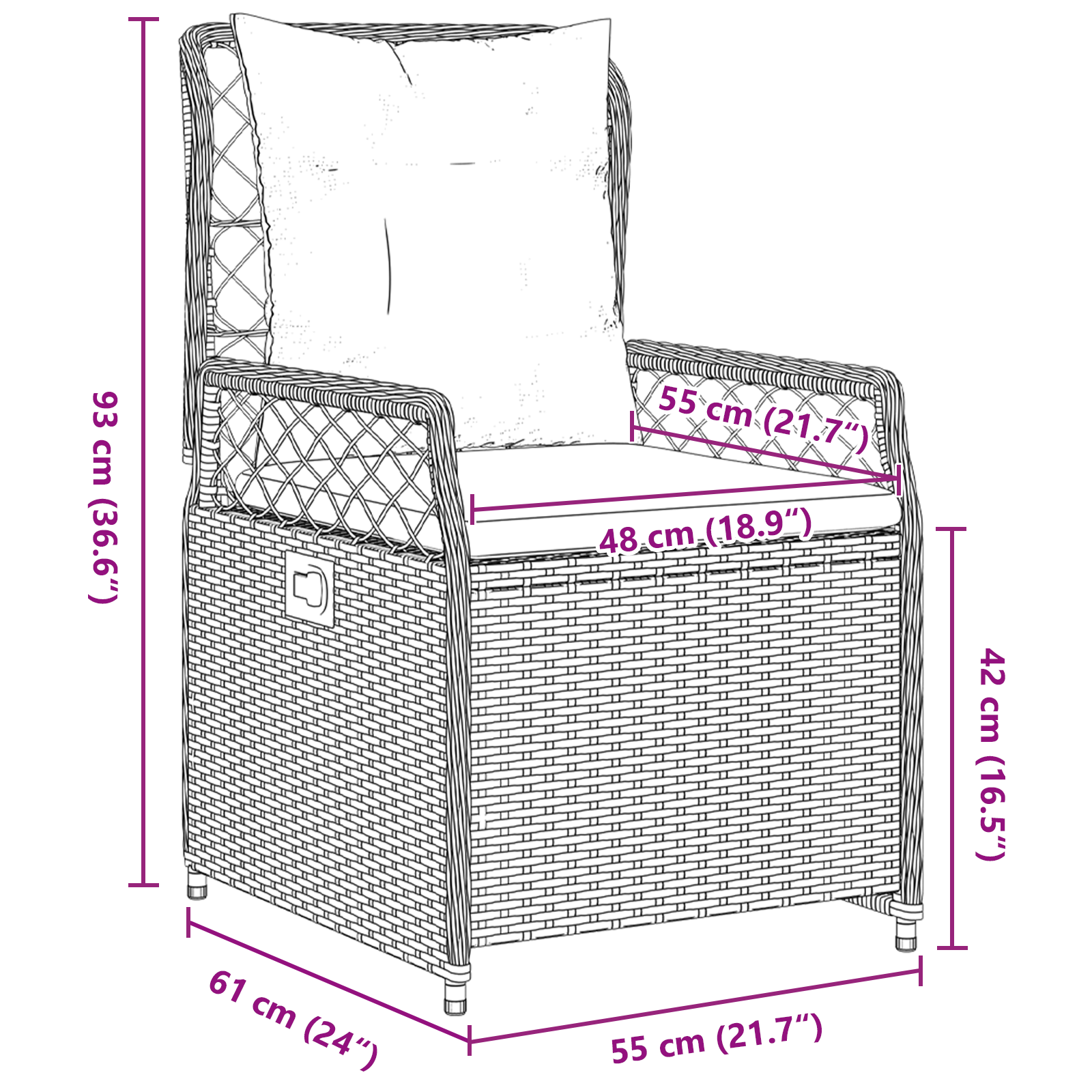 Set de dining de 5 piese pentru grădină din poliratan negru GartenMobel Dekor