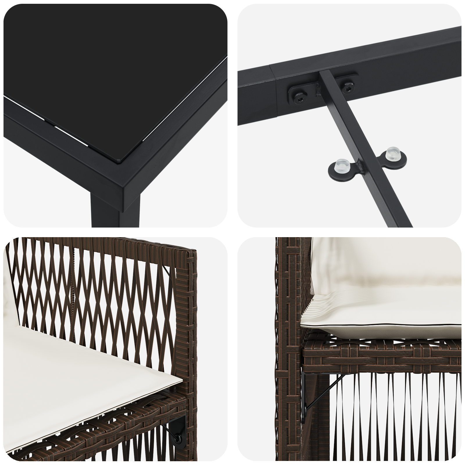 Set de dining pentru grădină cu 5 piese și perne Maro Ratan Poli GartenMobel Dekor