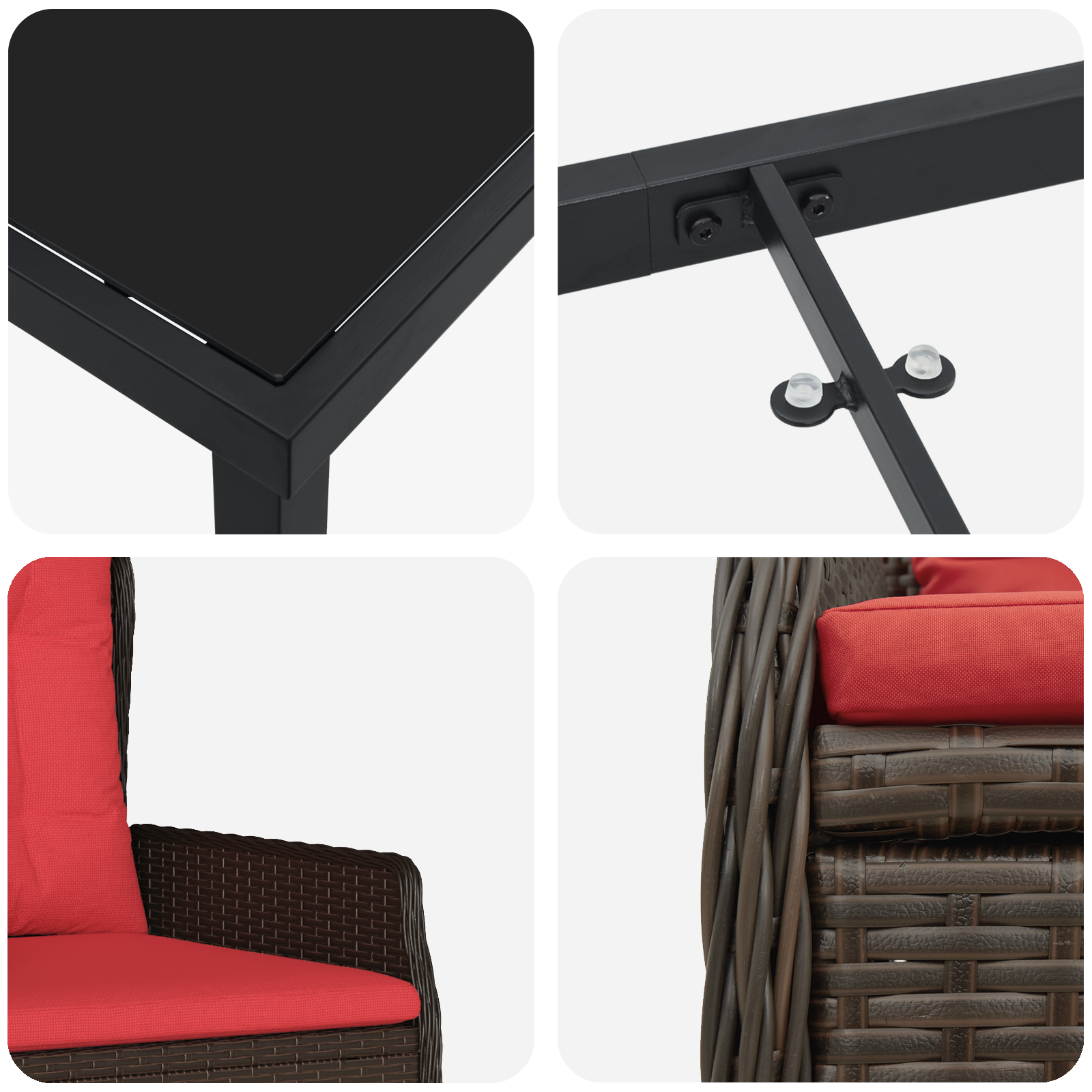 Set masa de grădină 7 piese Maro Rattan Sintetic GartenMobel Dekor