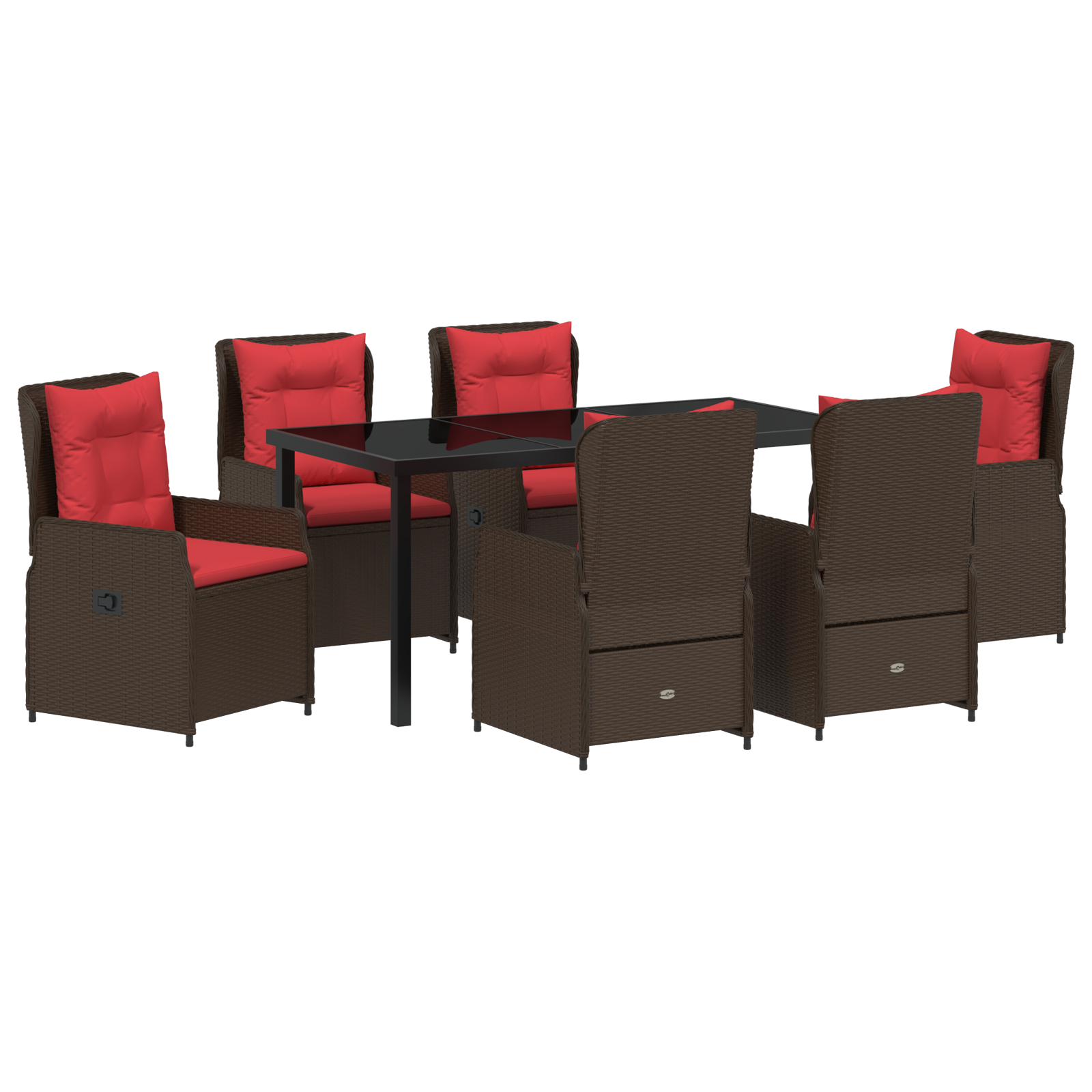 Set masa de grădină 7 piese Maro Rattan Sintetic GartenMobel Dekor