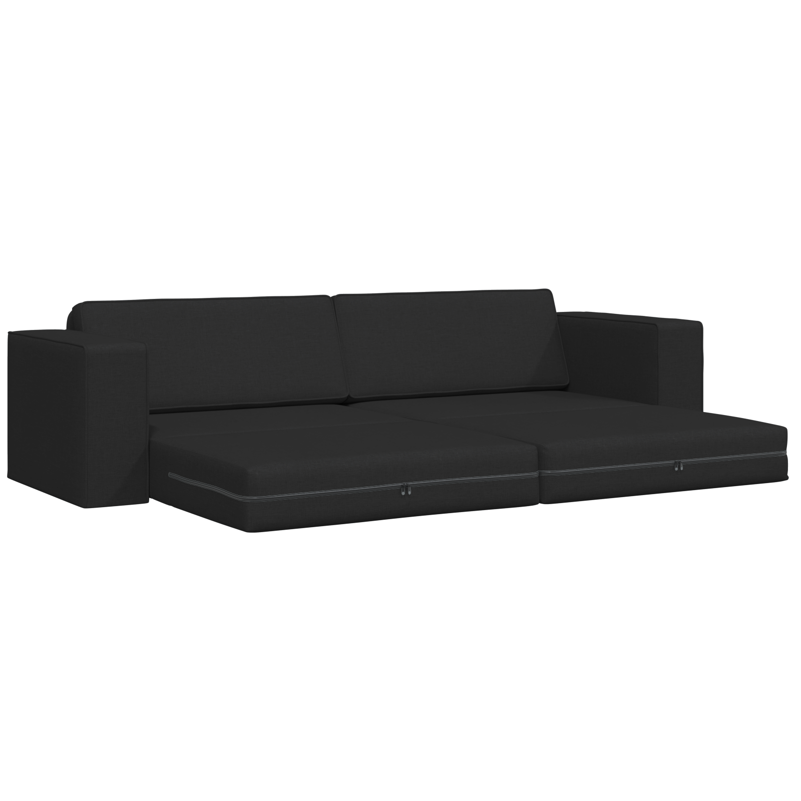 Canapea Pat 2-in-1 Neagră 245x150x60.5 cm Țesătură GartenMobel Dekor