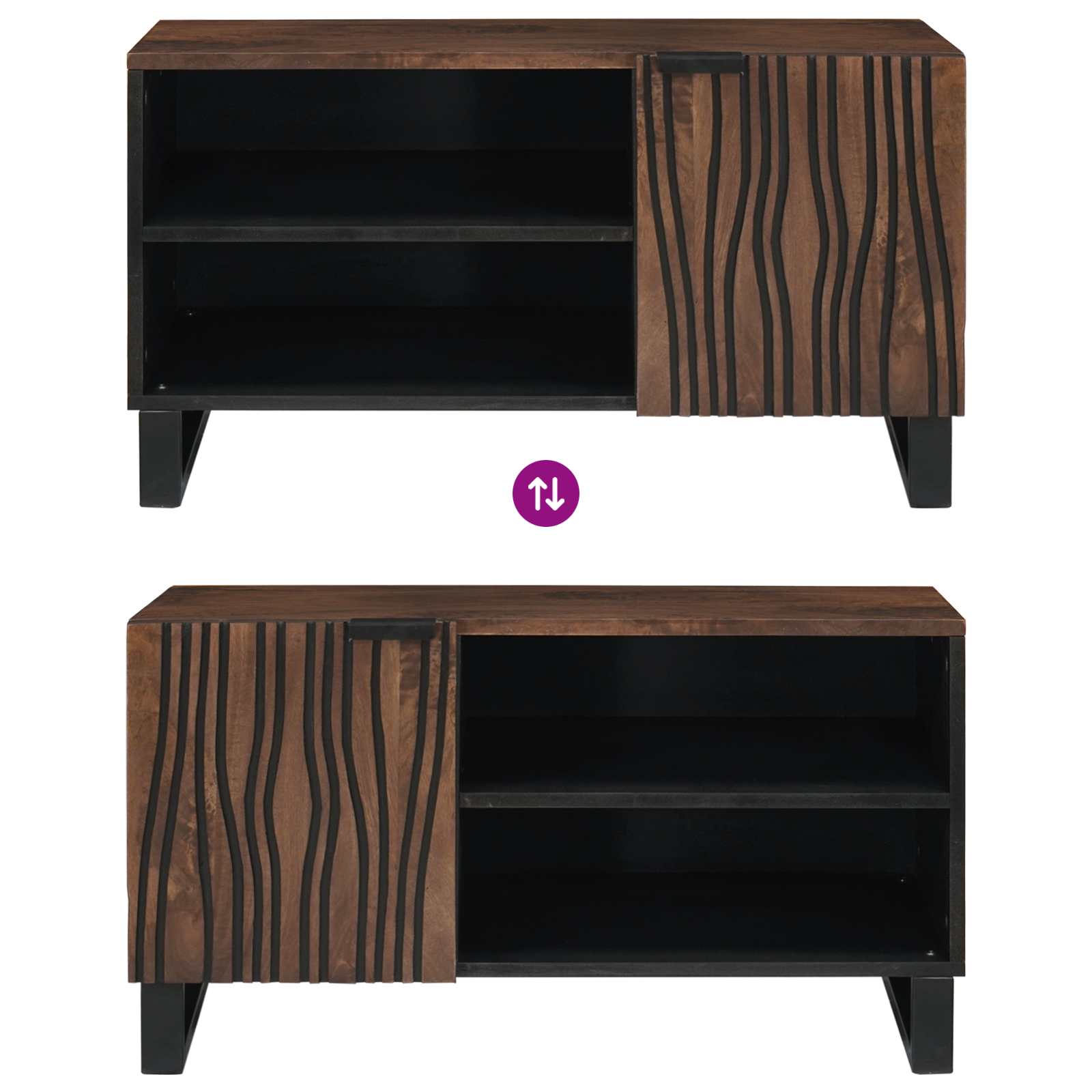 Dulap TV 80x31.5x46 cm din lemn masiv de mango și lemn aglomerat GartenMobel Dekor