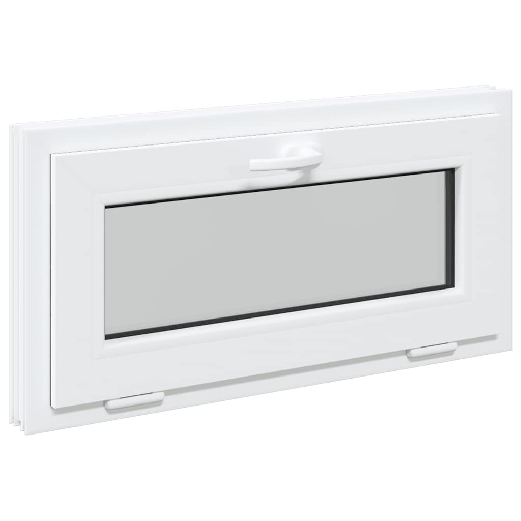 Fereastră de subsol „RISOR” 80x40 cm înclinat 3 geam alb GartenMobel Dekor